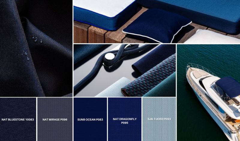 A SELECTION OF MARINE FABRICS FOR A 100% 'DEEP SHADES' AMBIENCE